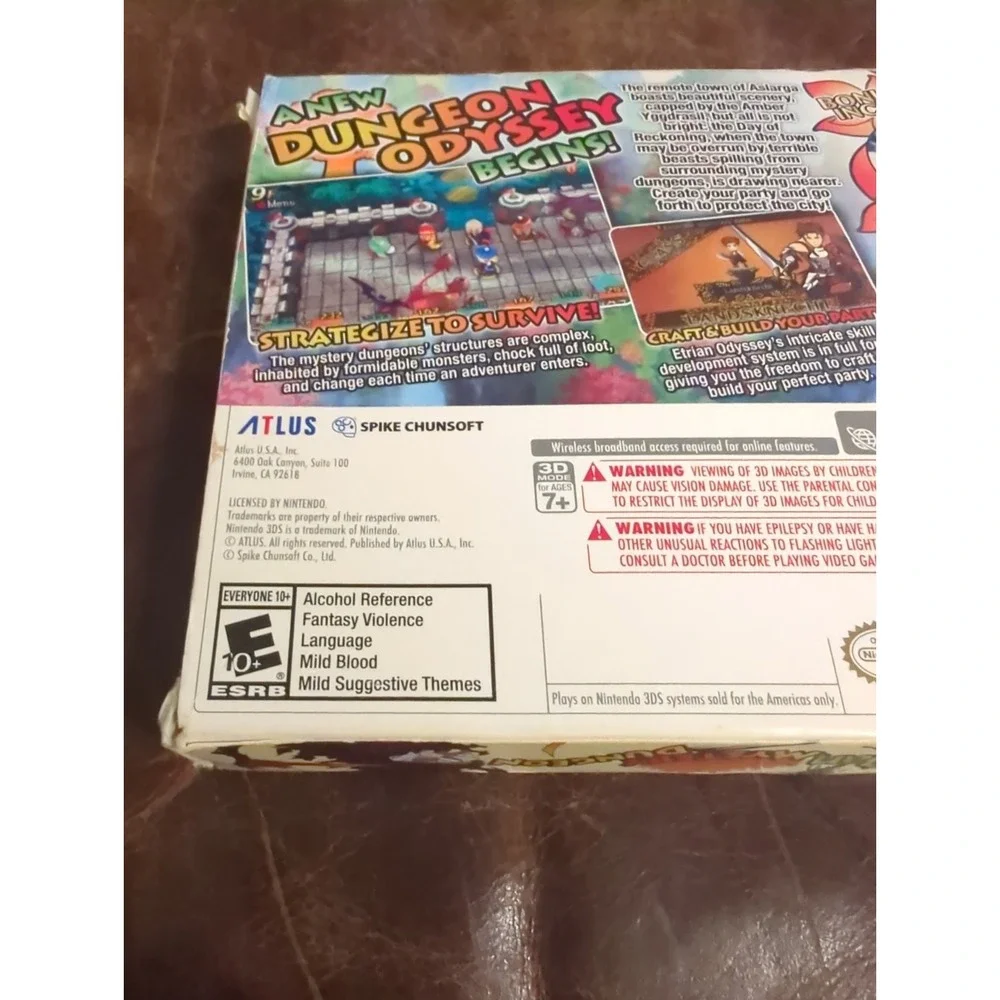 Etrian Mystery Dungeon Special Edition Nintendo 3DS 2015 CIB Outer Box Music CD